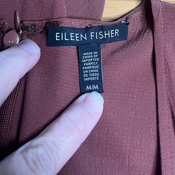 GUC Eileen Fisher- Cropped Wide-Leg Tencel Blend Jumpsuit in Color Ruset. Size M - Picture 5 of 11